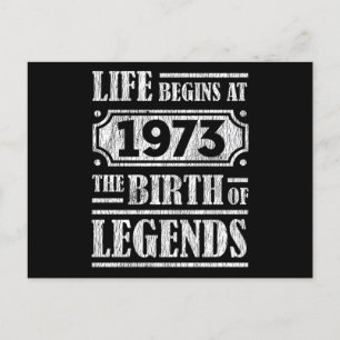 Postal 52 Años Cumpleaños De Leyenda Nacimiento En 1973 C
