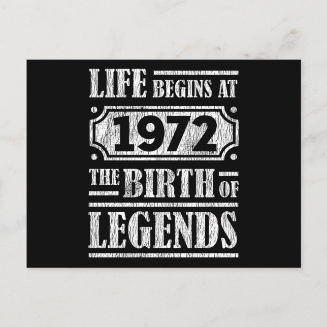 Postal 53 Años De Edad 1972 Nacimiento De Leyenda 53 Años (Anverso)