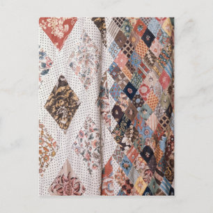 Postal 53:Detalle de un colcha de patchwork hecho por la 