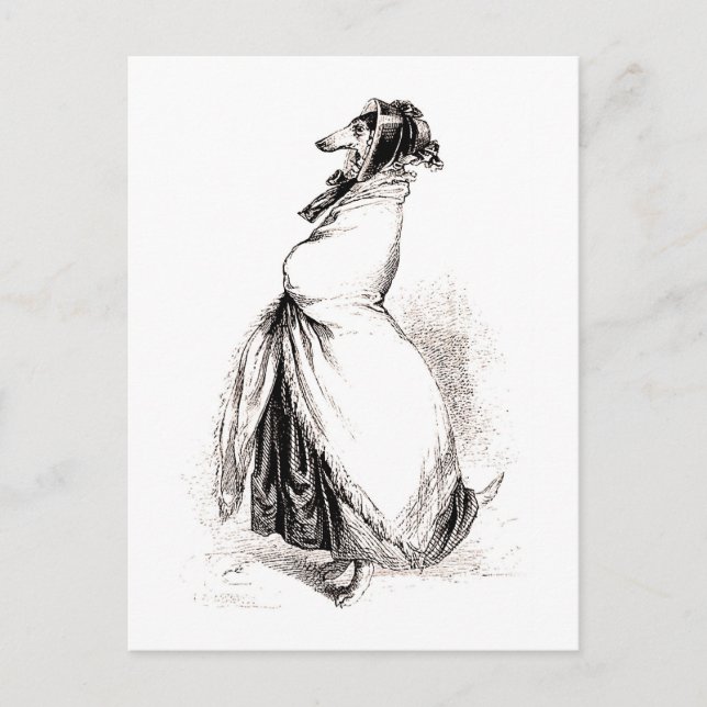 Postal 53   Greyhound por Grandville (1803-1847) (Anverso)
