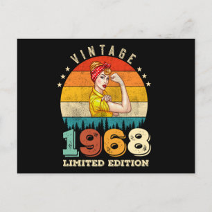 Postal 54 años de edad 1968 Vintage Women 54th Birthday G