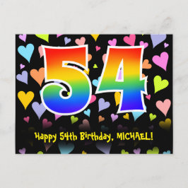 Postal 54 Cumpleaños: Patrón de Corazones Divertidos, Arc