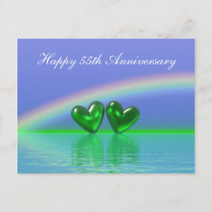 Postal 55º Aniversario Corazones Esmeralda