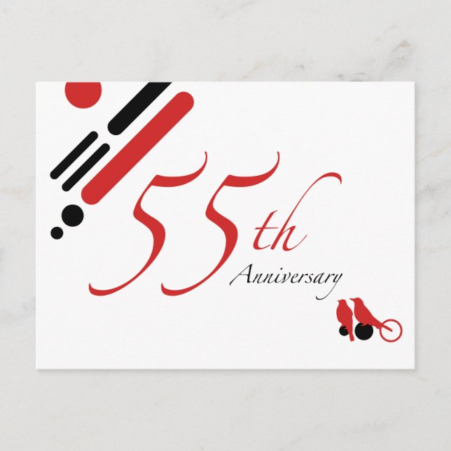 Postal 55º Aniversario (pájaros mod) (Anverso)