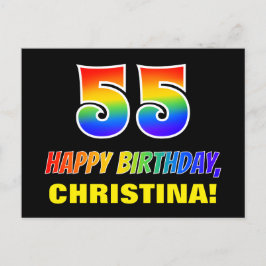Postal 55º cumpleaños: audaz, divertido, simple, arcoiris