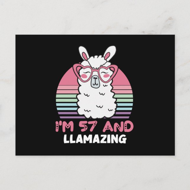 Postal 57 Year Old Bday Llamazing 57th Birthday Llama (Anverso)