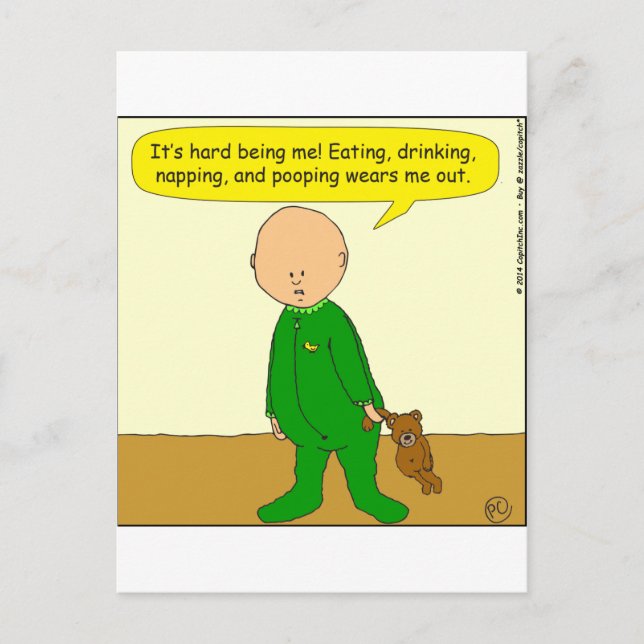 Postal 580 Es difícil ser un bebé personalizado (Anverso)