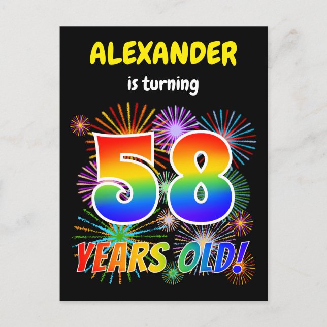 Postal 58 Aniversario - Fuegos artificiales divertidos, l (Anverso)