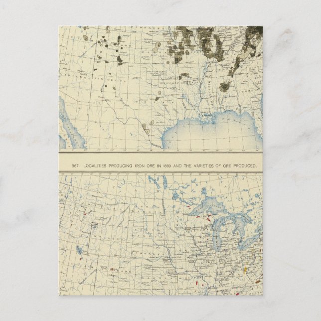 Postal 58 carbón 1890, mineral de hierro 1889 (Anverso)