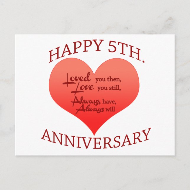 Postal 5.ª. Aniversario (Anverso)