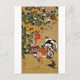 Postal 5. 向 日 葵 雄 図, 若 htéflor y gallo, Jakuchū