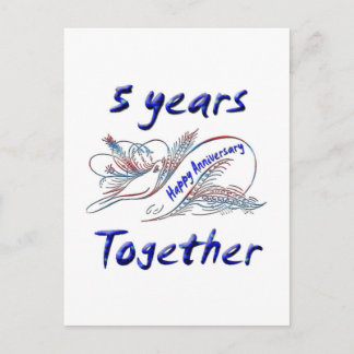 Postal 5 años juntos