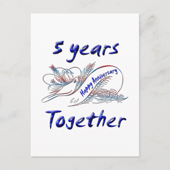 Postal 5 años juntos (Anverso)