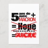 5 ans + Macron = SUICIDIO - Postcard