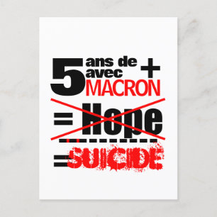 Postal 5 ans + Macron = SUICIDIO - Postcard