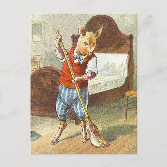 Postal 5 Cerditos: El cerdo doméstico (Anverso)