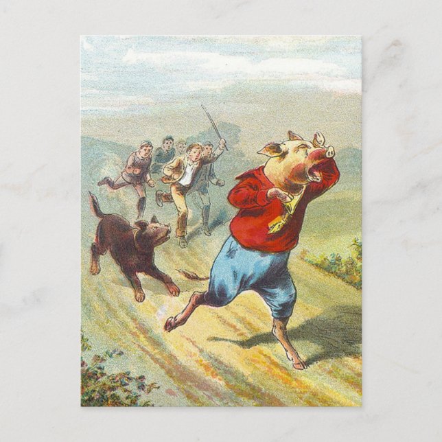 Postal 5 cerditos: Lloró Wee pequenito