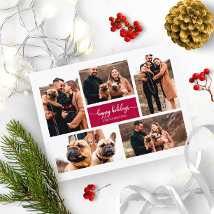 Postal 5 Fotos Felices Fiestas Collage Simple Navidad