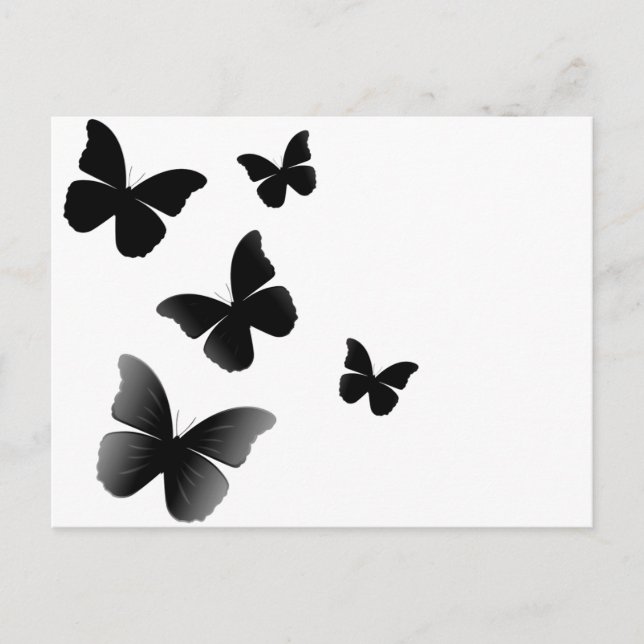Postal 5 mariposas negras (Anverso)