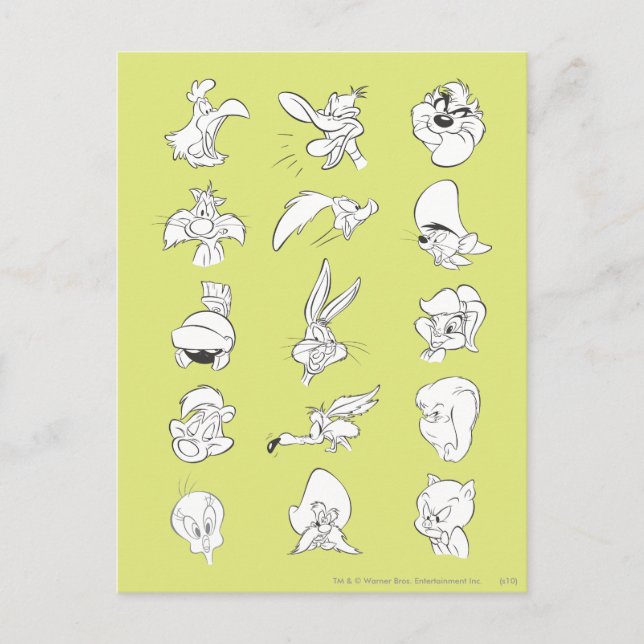 Postal # 5 Op de fotos de LOONEY TUNES™ (Anverso)
