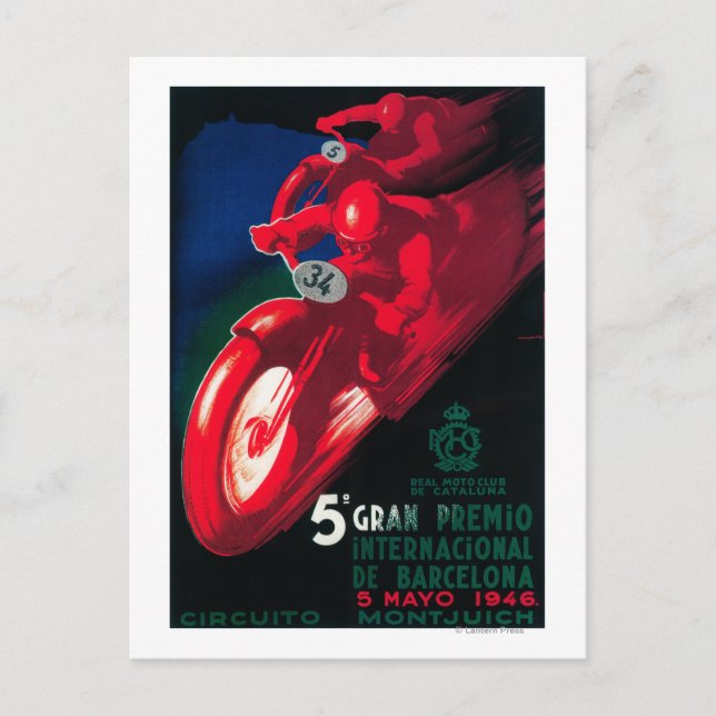 Postal 5 Poster de motocicletas de Gran Premio Internat (Anverso)