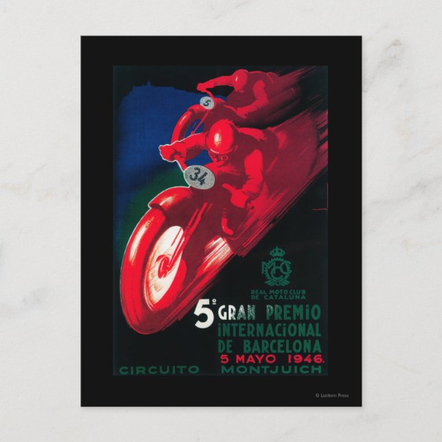 Postal 5 Poster de motocicletas de Gran Premio Internat (Anverso)