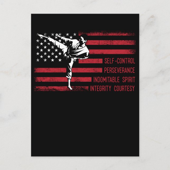 Postal 5 Tenets norteamericanos de lucha contra el Taekwo (Anverso)