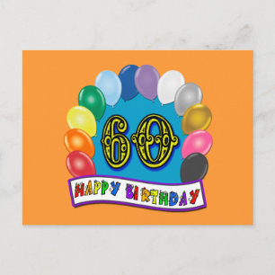 Postal 60.ª mercadería de los globos de cumpleaños