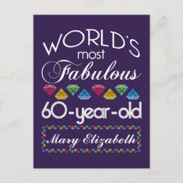 Postal 60.º Cumpleaños Las Gemas Coloridas Más Fabulosas