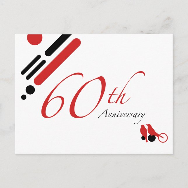 Postal 60° aniversario (aves mod) (Anverso)