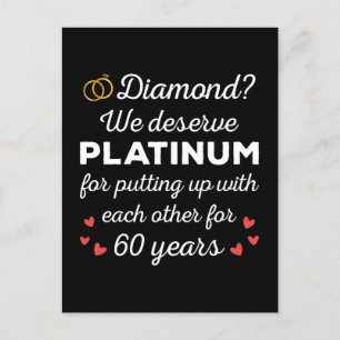 Postal 60° Aniversario Boda I - Pareja Diamond Funny