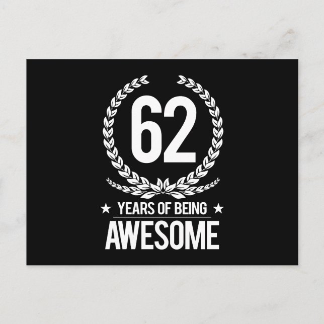 Postal 62º Cumpleaños (62 Años De Ser Increíble) (Anverso)