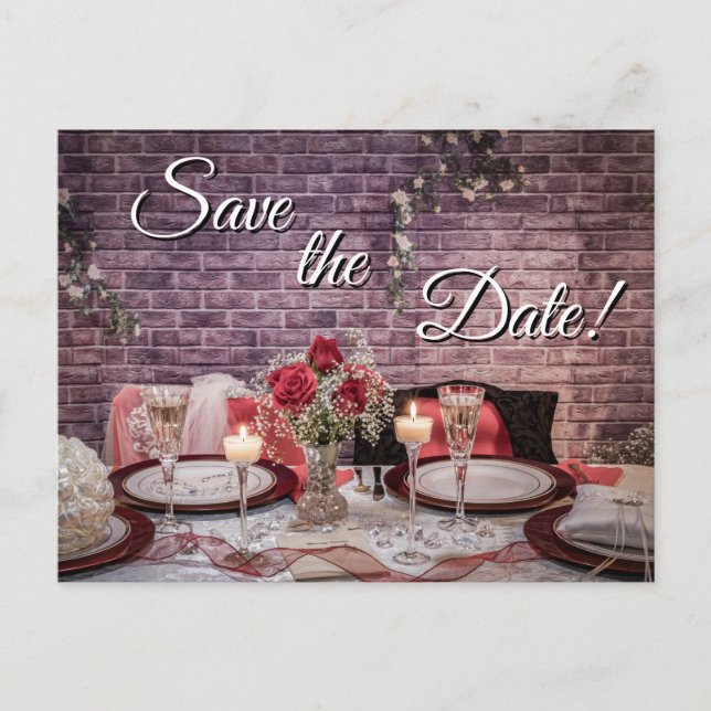 Postal 6371-Mesa de novios y novia (Anverso)