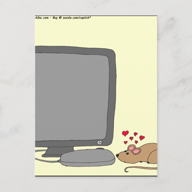 Postal 640 personalizado de amor del ratón (Anverso)