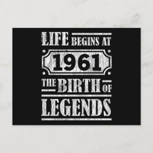 Postal 64 años Cumpleaños de leyenda 1961 Nacimiento Cump