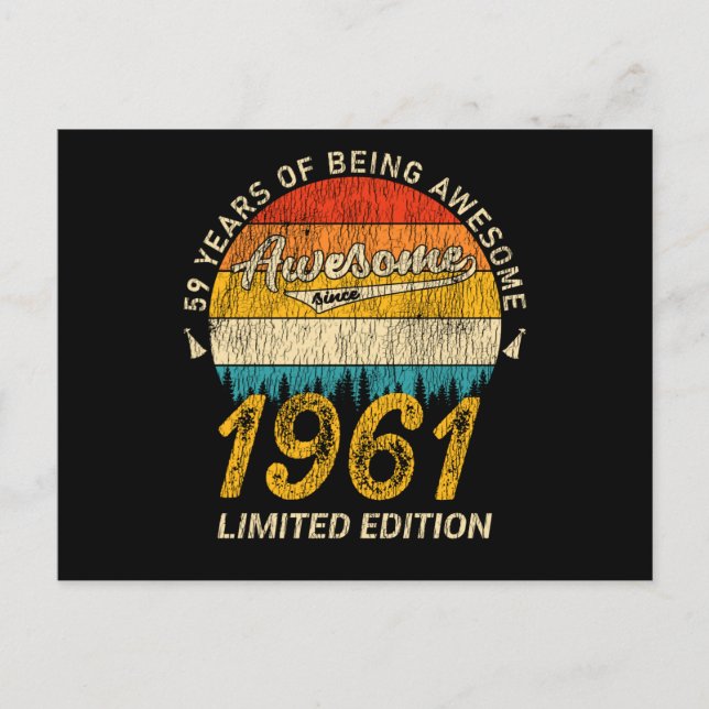Postal 64 años de edad 1961 Regalo retro asombroso de cum (Anverso)