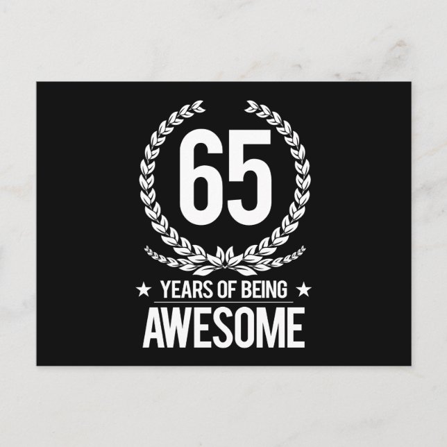 Postal 65º Cumpleaños (65 Años De Ser Increíble) (Anverso)