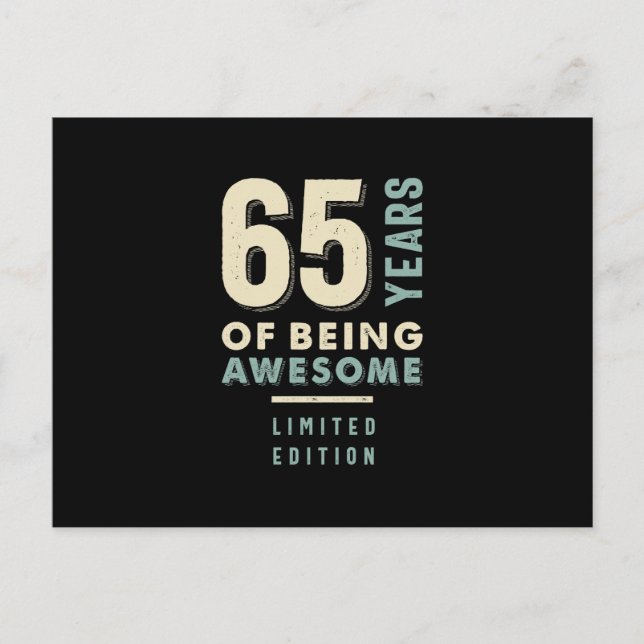 Postal 65 Años De Ser Increíble - Cumpleaños 65 (Anverso)