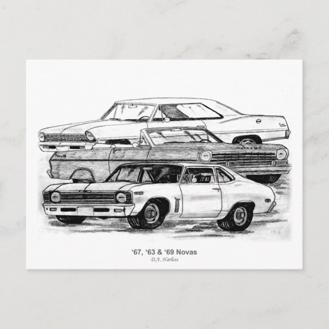 Postal 67, 63, 69 Novas - BW sin borde (Anverso)