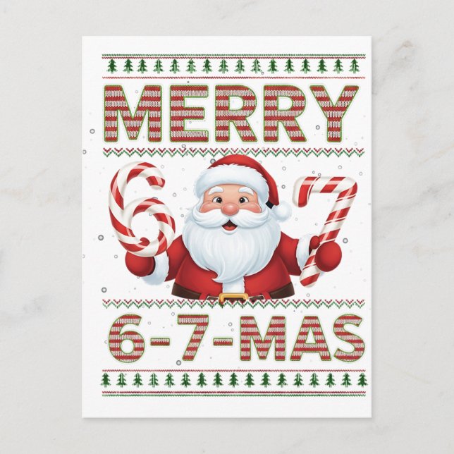 Postal 67 Navidad Alegre 6 7 Más Fea Navidad Seis Siete (Anverso)