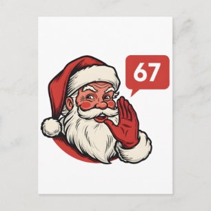 Postal 67 Navidad Feliz Seis Siete Santa Claus Cerebro Qu