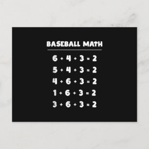 Postal 6 4 3 2 Matemáticas de béisbol - Divertido juego d