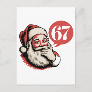 Postal 6 7 Navidad Seis Siete Brainrot Papá Noel