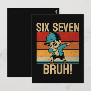 Postal 6 7 Números Dabbing Seis Siete Hermano