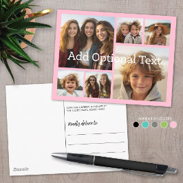 Postal 6 Collage de fotos Texto opcional — Puede editar r