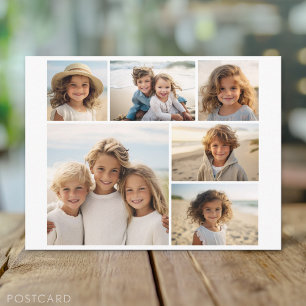 Postal 6 Collage de fotos Texto opcional -- Se puede edit