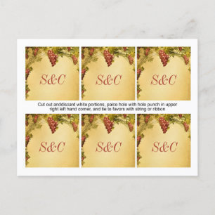 Postal 6 Etiquetas de favoritas de bodas de viñedo