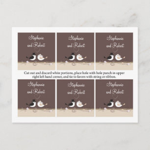 Postal 6 Etiquetas Favoritas Bodas Aves Novia Groom Parej