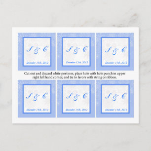 Postal 6 Etiquetas favoritas de la boda de copo de nieve