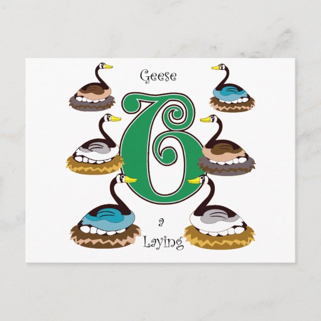 Postal 6 Geese a Laying (Anverso)